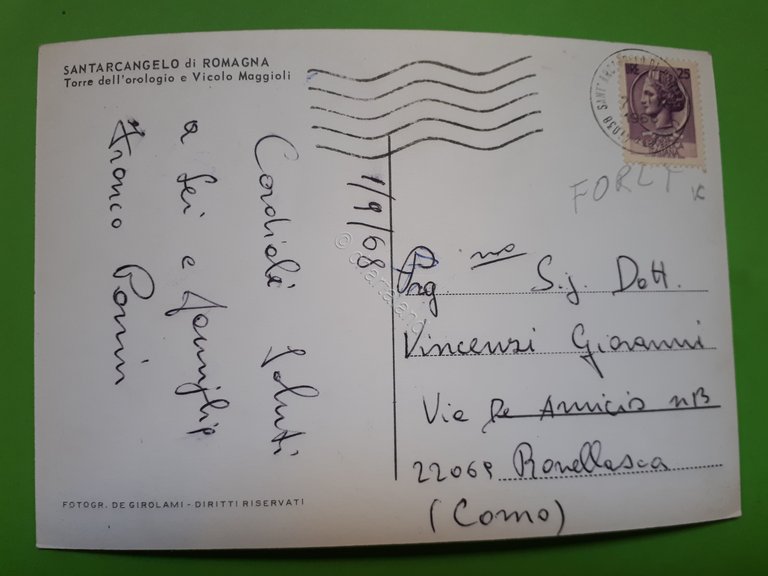 Cartolina - Santarcangelo di Romagna - 1968