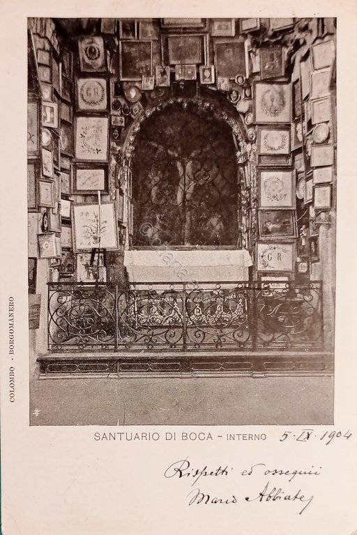 Cartolina - Santuario di Bocca - Interno - 1904