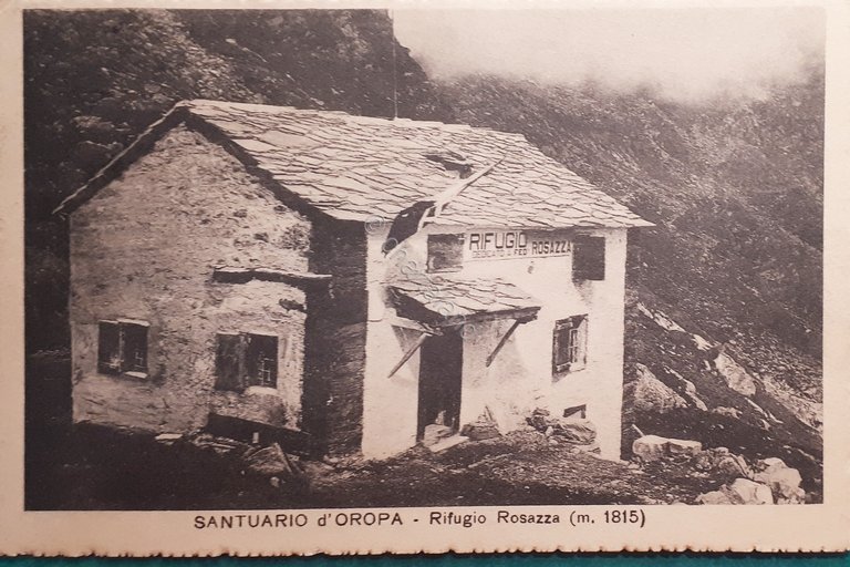 Cartolina - Santuario di Oropa - Rifugio Rosazza - 1923