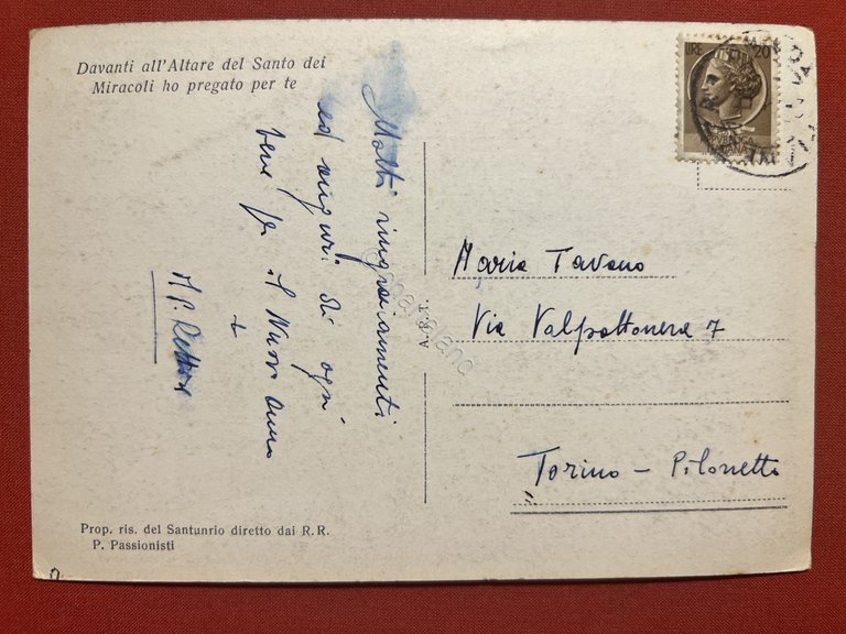 Cartolina - Santuario di S. Pancrazio Pianezza ( Torino ) …