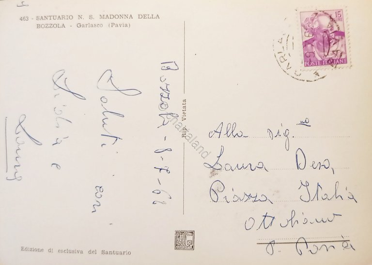 Cartolina - Santuario N. S. Madonna della Bozzola - Garlasco …