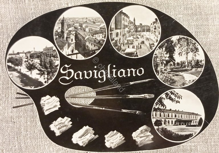 Cartolina - Savigliano - Vedute diverse - 1950 ca.