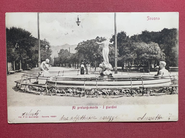 Cartolina - Savona - Al Prolungamento - I Giardini - …