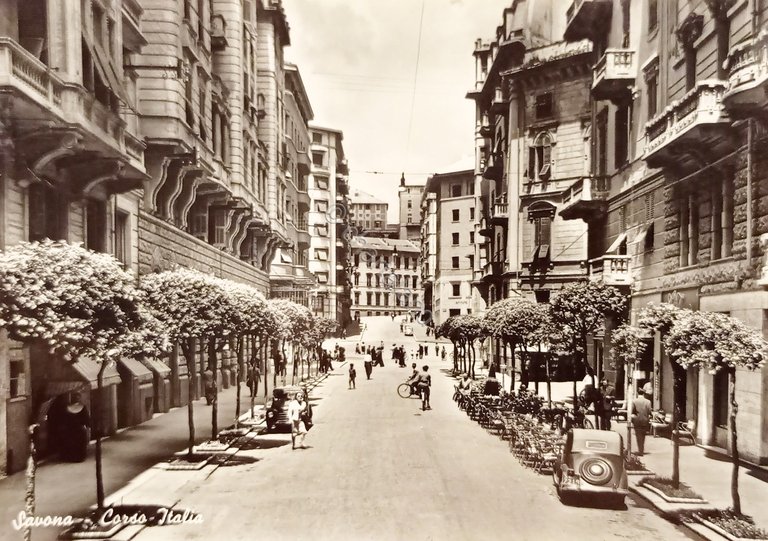 Cartolina - Savona - Corso Italia - 1955