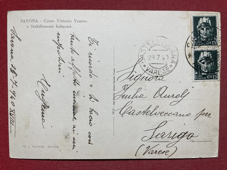 Cartolina - Savona - Corso Vittorio Veneto e Stabilimento Balneari …