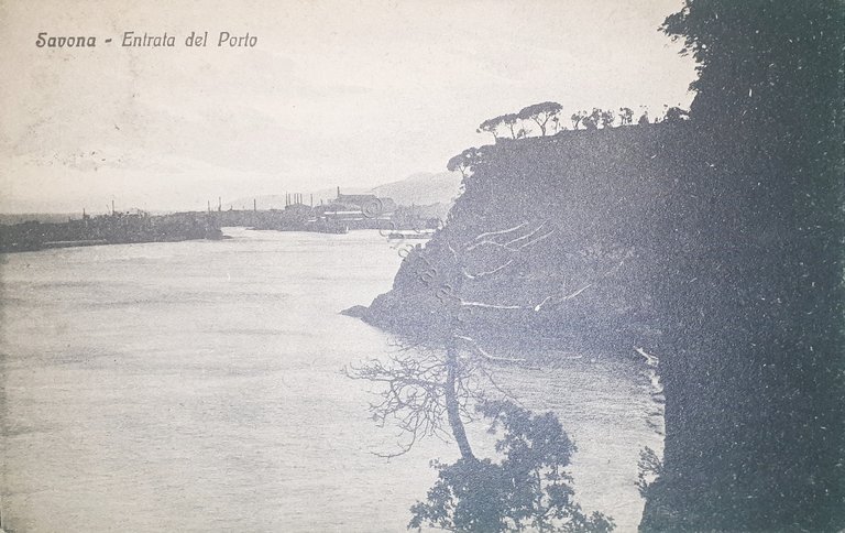 Cartolina - Savona - Entrata del Porto - 1928