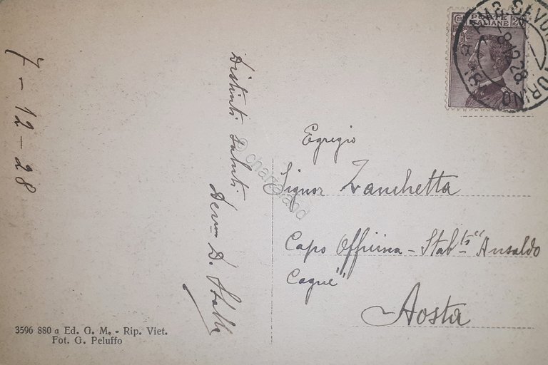 Cartolina - Savona - Entrata del Porto - 1928