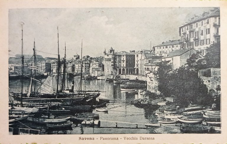 Cartolina - Savona - Panorama - Vecchia Darsena - 1918