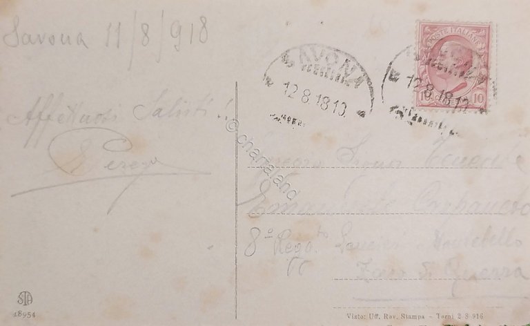 Cartolina - Savona - Panorama - Vecchia Darsena - 1918