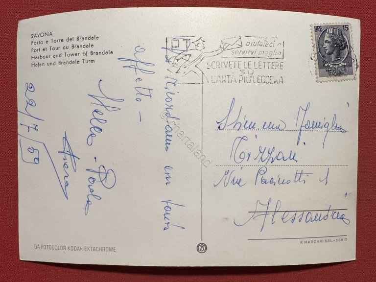 Cartolina - Savona - Porto e Torre del Brandale - …
