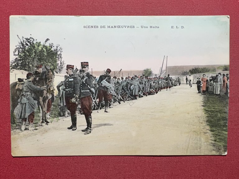 Cartolina - Scenes de Manoeuvres - Una Halte - 1910 …