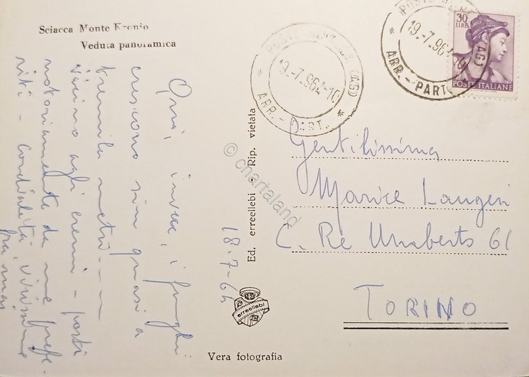 Cartolina - Sciacca Monte Kronio ( Agrigento ) - Veduta …