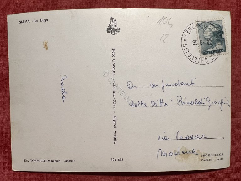 Cartolina - Selva ( Bolzano ) - La Diga - …