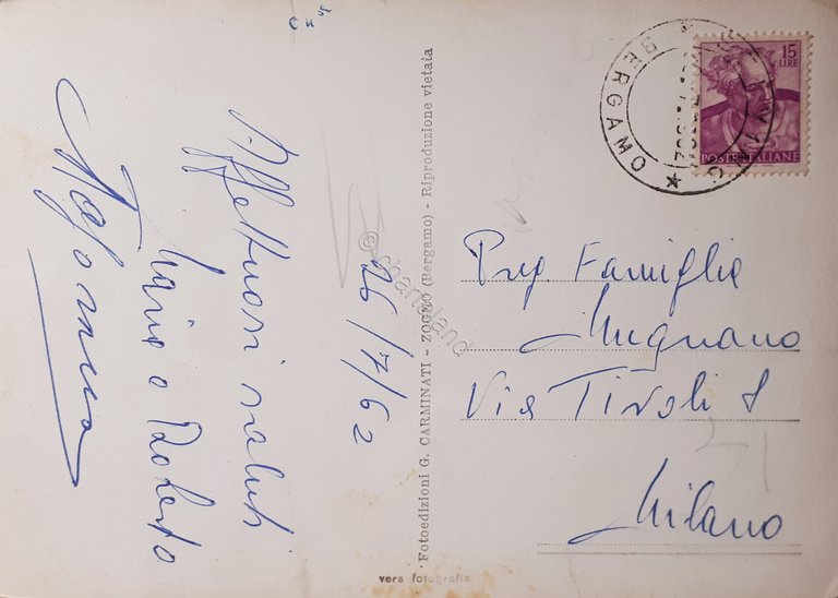 Cartolina - Selvino - Stazione Climatica - 1962