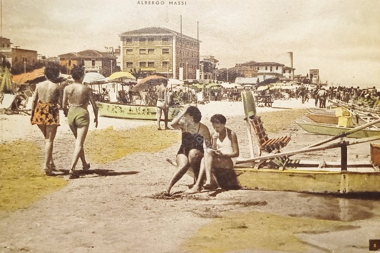 Cartolina - Senigallia (Ancona) - Spiaggia 1935 ca.