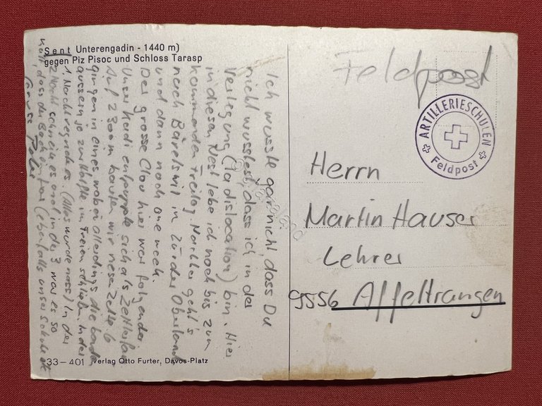 Cartolina - Sent Unterengadin gegen Piz Pisoc und Schloss Tarasp …