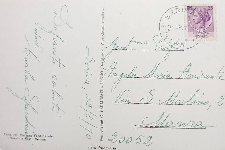 Cartolina - Serina ( Bergamo ) - Panorama - 1970