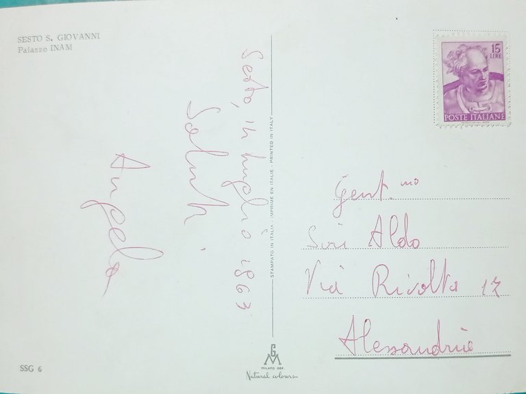 Cartolina - Sesto S. Giovanni - Palazzo Inam - 1963