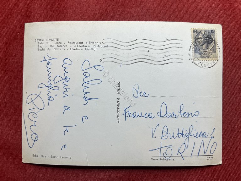 Cartolina - Sestri Levante - Baia del Silenzio - Pensione …