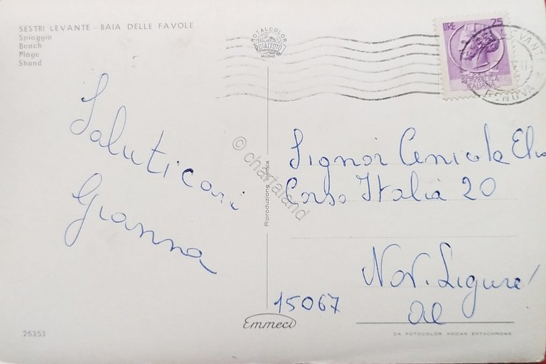 Cartolina - Sestri Levante - Baia delle Favole - Spiaggia …