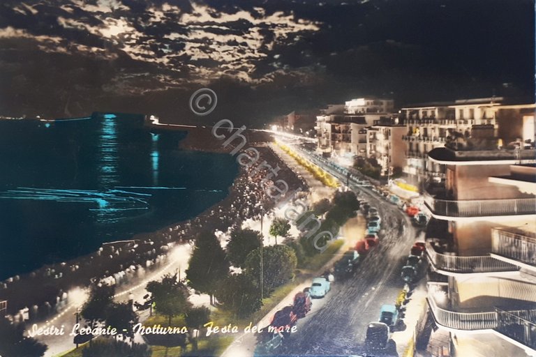 Cartolina - Sestri Levante - Notturno - Festa del mare …