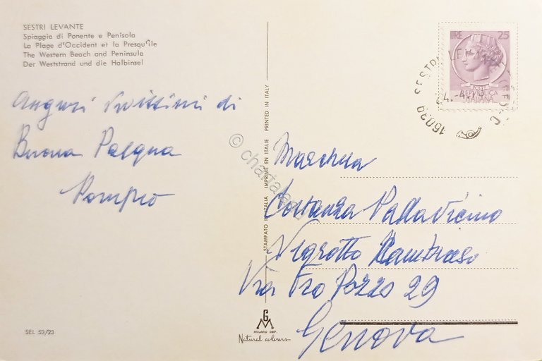 Cartolina - Sestri Levante - Spiaggia di Ponente e Penisola …