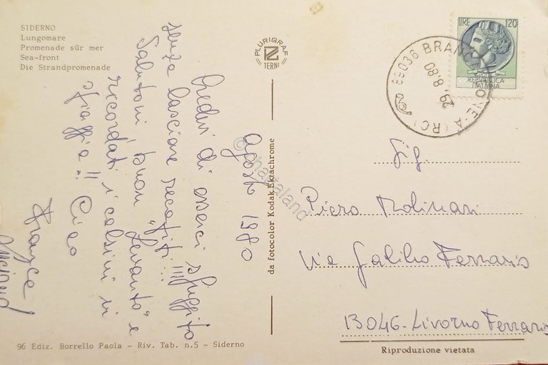 Cartolina - Siderno - Lungomare ( Reggio Calabria ) - …