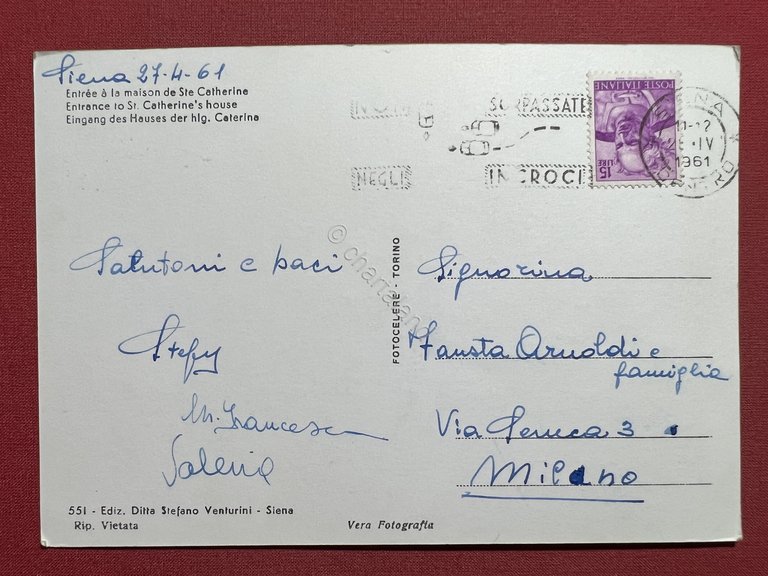 Cartolina - Siena - Ingresso alla Casa di S. Caterina … | Immagine Gallery 4