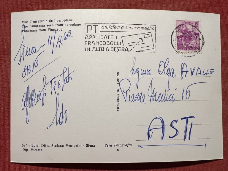 Cartolina - Siena - Panorama dall'Aeroplano - 1962 | Immagine Gallery 2