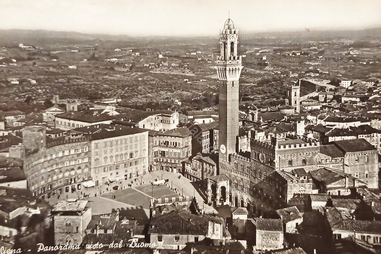 Cartolina - Siena - Panorama visto dal Duomo - 1956