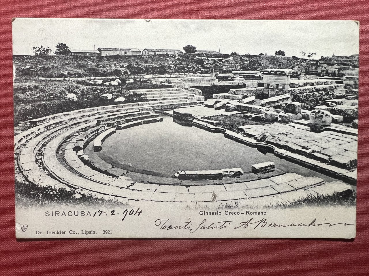 Cartolina - Siracusa - Ginnasio Greco - Romano - 1904