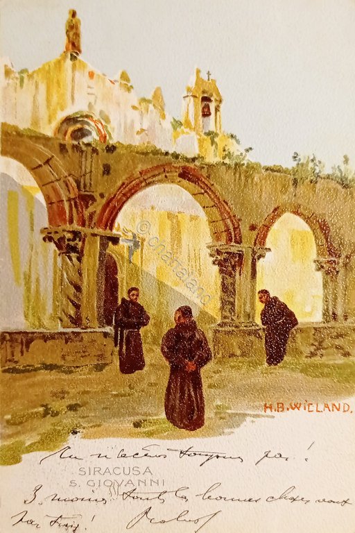 Cartolina - Siracusa - S. Giovanni - Illustratore H. B. …