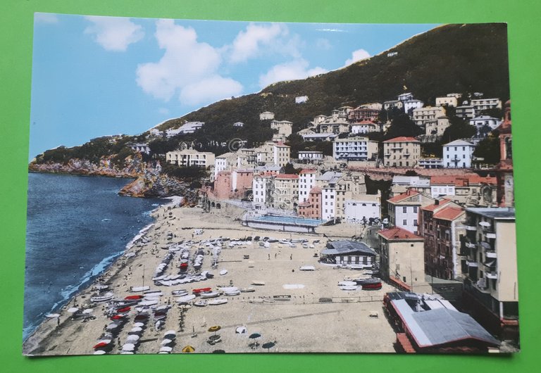 Cartolina - Sori - Golfo Paradiso - La spiaggia e …