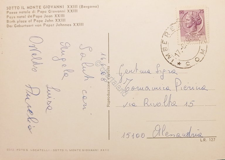 Cartolina - Sotto il Monte Giovanni XXIII - Bergamo - …