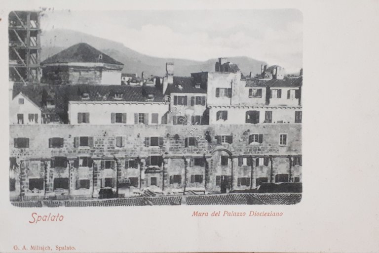 Cartolina - Spalato - Mura del Palazzo Diocleziano - 1904