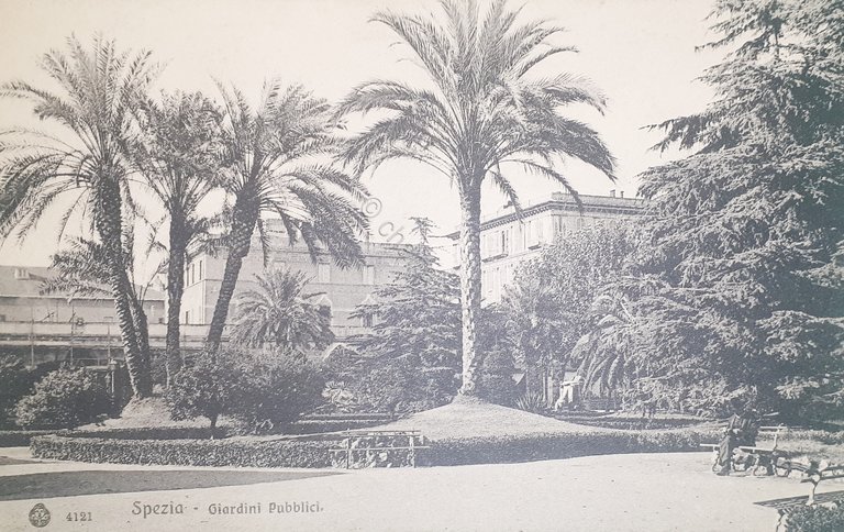 Cartolina - Spezia - Giardini Pubblici - 1907