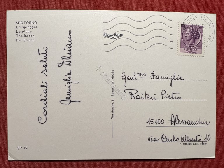 Cartolina - Spotorno ( Savona ) - La Spiaggia - …