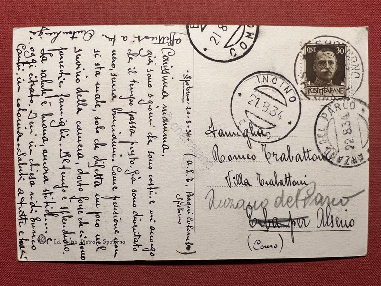 Cartolina - Spotorno ( Savona ) - Panorama - 1934