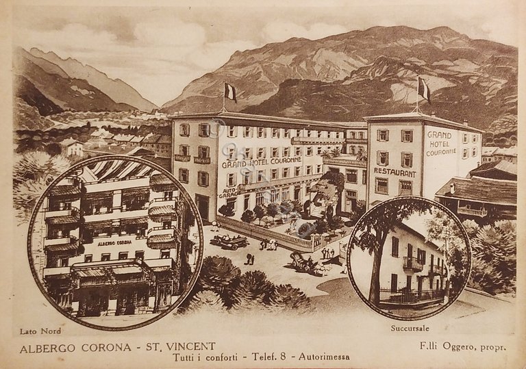 Cartolina - St. Vincent ( Valle d'Aosta ) - Albergo …