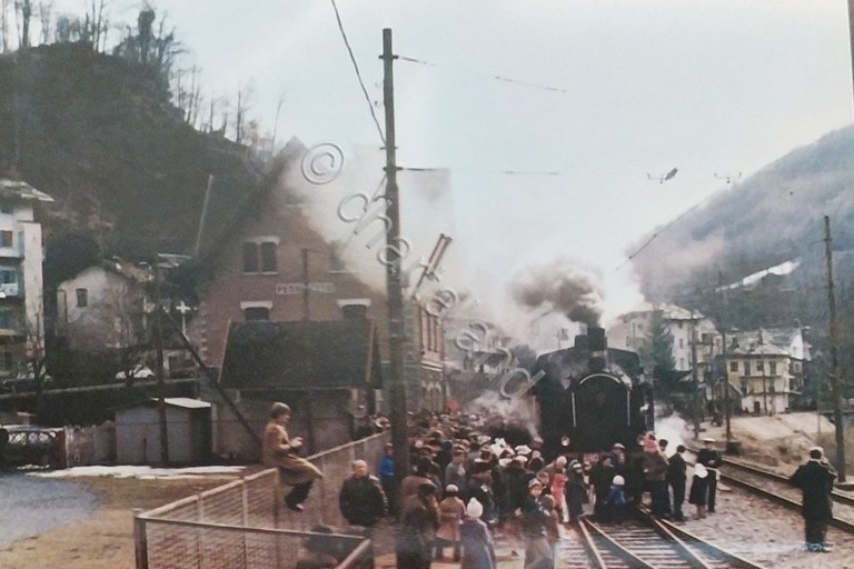 Cartolina - Stazione F. T. C. Pessinetto - Vecchia Vaporiera …