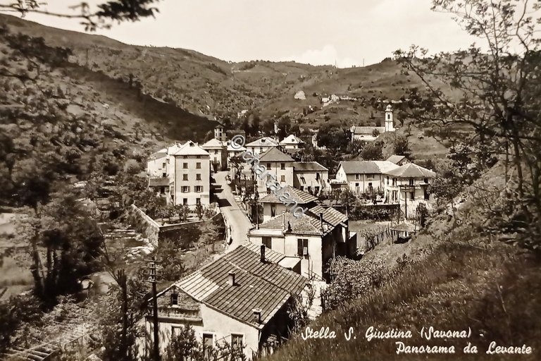 Cartolina - Stella S. Giustina (Savona) - Panorama da Levante …