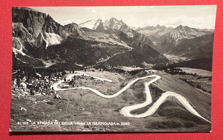 Cartolina - Strada del Sella verso La Marmolada - 1955 …