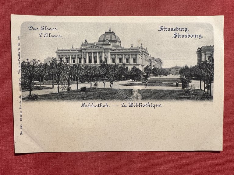 Cartolina - Strassburg - Das Elsass - Bibliothek - 1900 …
