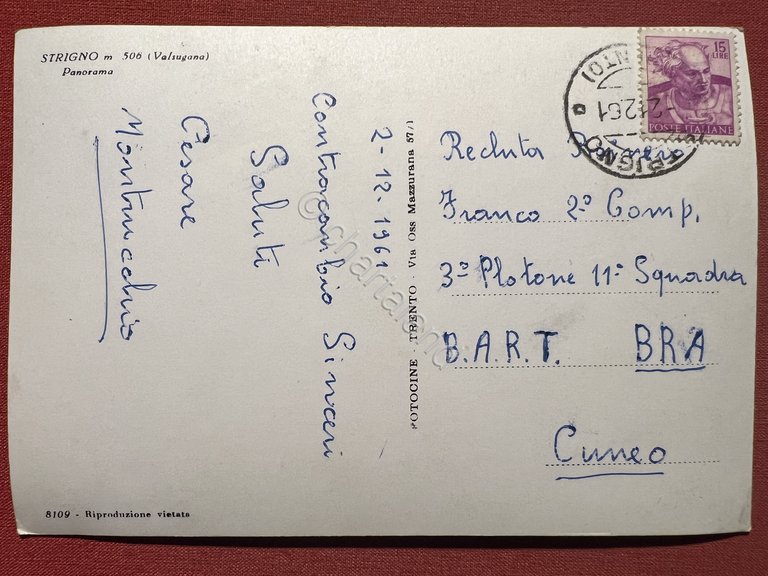 Cartolina - Strigno ( Trento ) - Valsugana - Panorama …