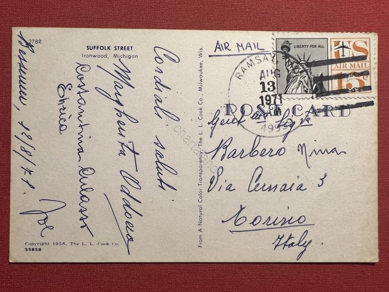 Cartolina - Suffolk Street - Ironwood, Michigan - 1971