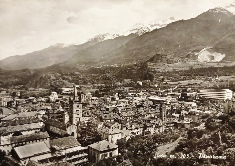 Cartolina - Susa - Panorama - 1962