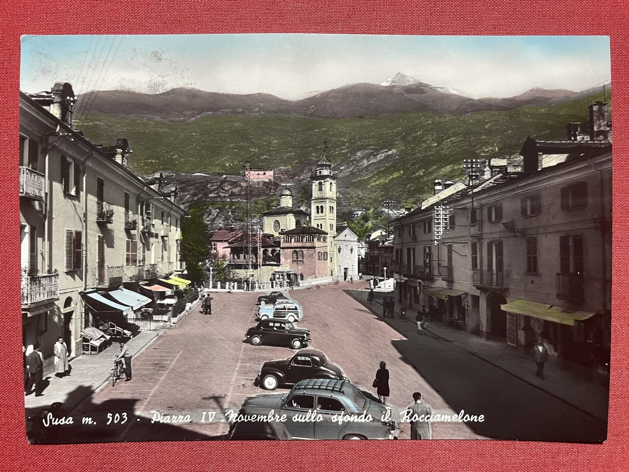 Cartolina - Susa - Piazza IV Novembre sullo sfondo il …
