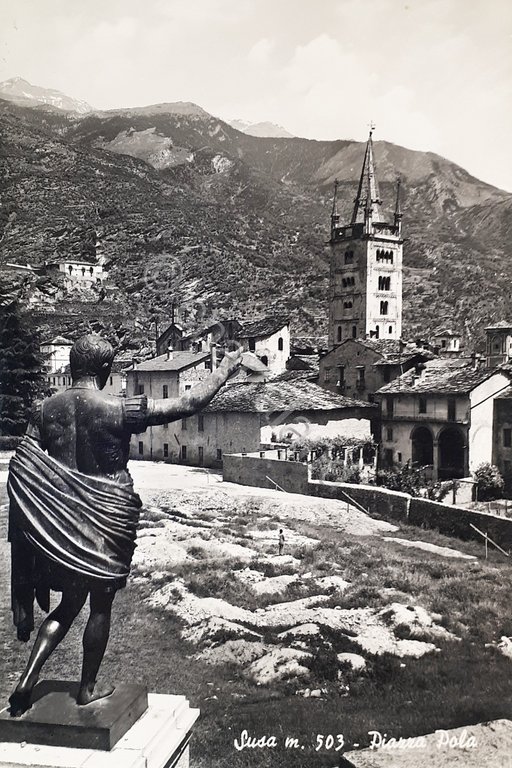 Cartolina - Susa - Piazza Pola - 1960 ca.