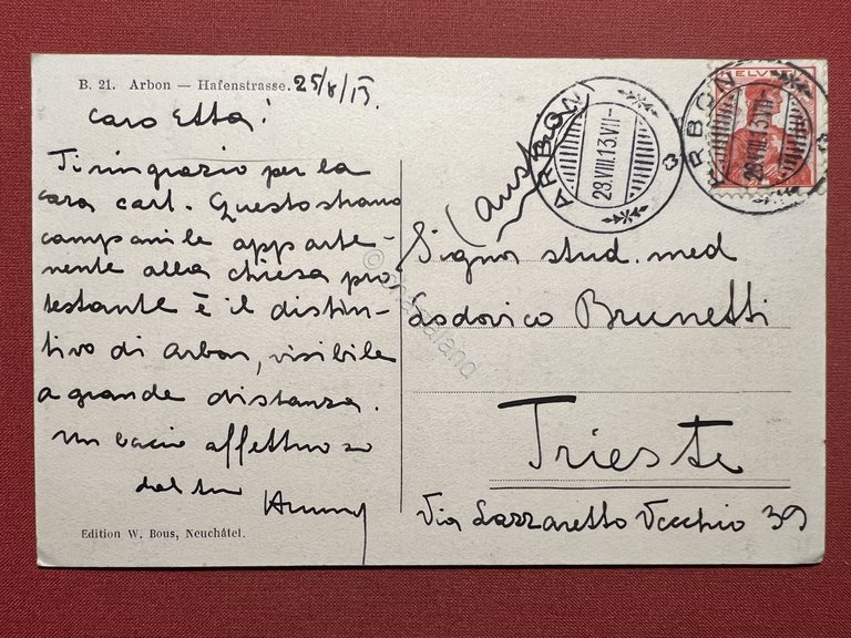 Cartolina - Svizzera - Arbon - Hafenstrasse - 1913