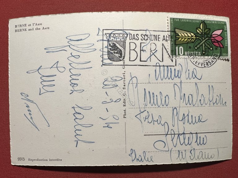 Cartolina - Svizzera - Berna und Aare - 1954